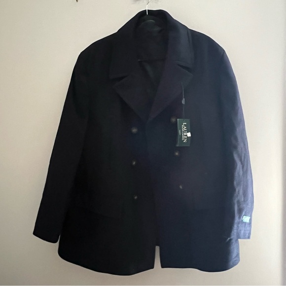 Lauren Ralph Lauren Luke Wool-Blend Classic-Fit Peacoat - Picture 2 of 3